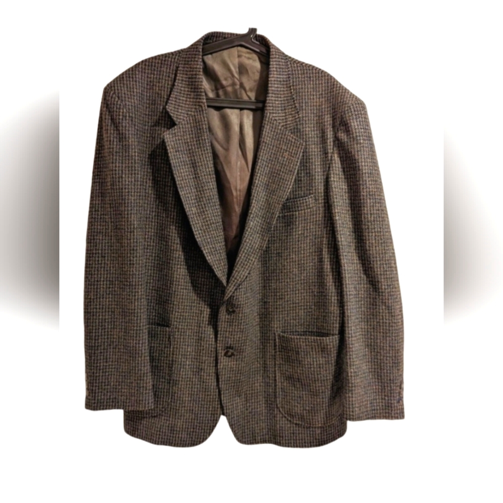 Vintage Woolrich Grey Brown Wool Suit Jacket Blazer